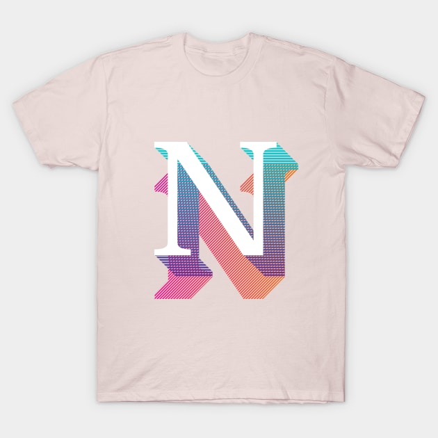 Letter N T-Shirt by MplusC